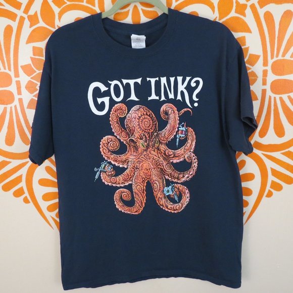 Gildan Other - Got Ink Tattoo Octopus Blue T-Shirt L